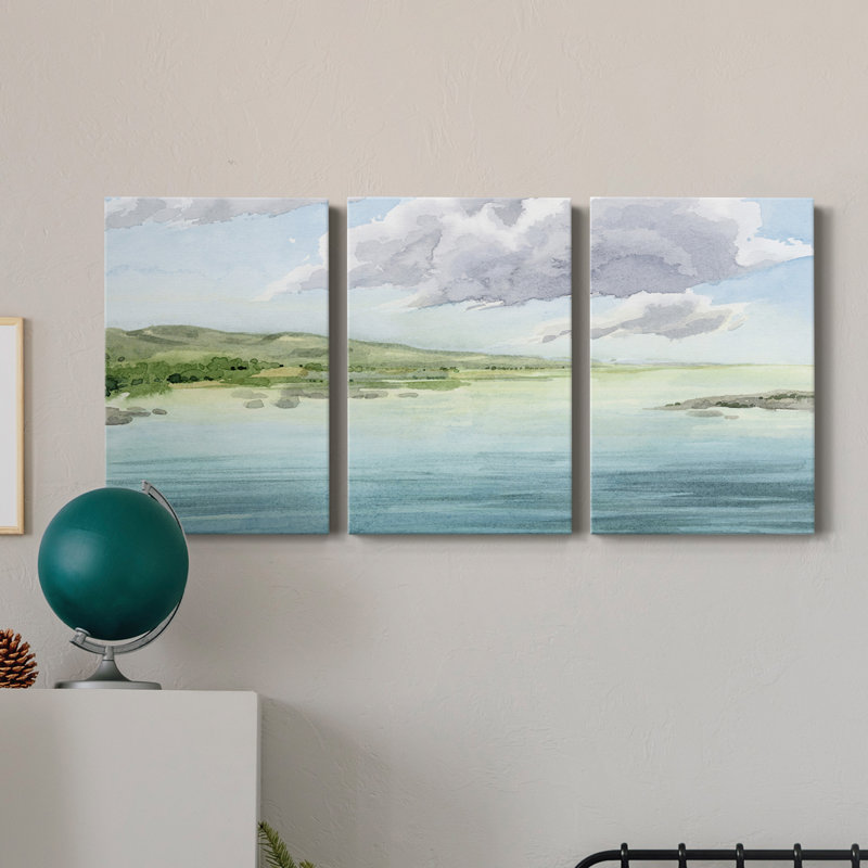 Transparent Lagoon II - Toile tendue avec châssis de qualité supérieure - Prêt à être accroché, H 12 po x l 24 po x P 1 po