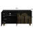Modern Storage Cabinet With Fluted Front - Black For Home 4 Doors, Adjustable Shelves, Board Doors Dining Room Construction-269311084