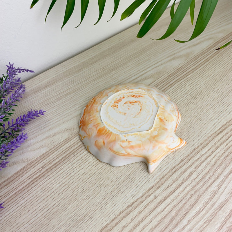 Shell Trinket Tray/ Soap Dish, Orange