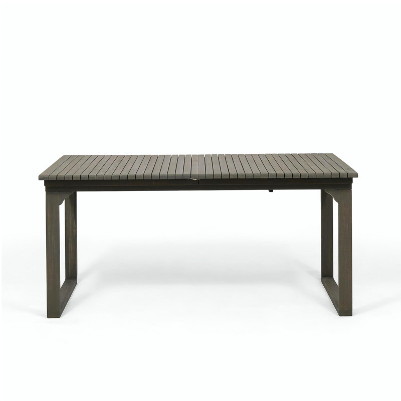Table de salle à manger d'extérieur extensible en bois d'acacia, gris