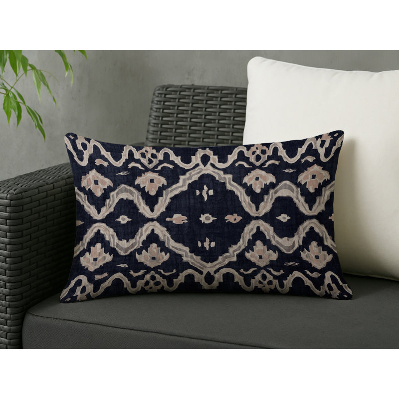 Coussin décoratif intérieur et extérieur Modern, Gris géométrique 17, Rectangle H 18 po x l 25 po