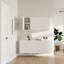 Armoire de salle de bain murale - Blanc - Armoire de rangement pour cuisine / salle de lavage, 2 portes, conception cannelée, fixation murale, salle de bain / cuisine / garage