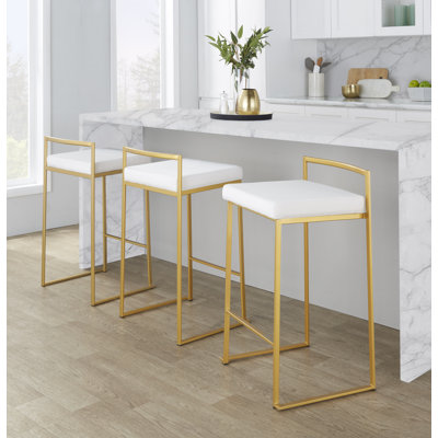 Tabouret de bar et de comptoir empilable Ernestine (ensemble de 3)