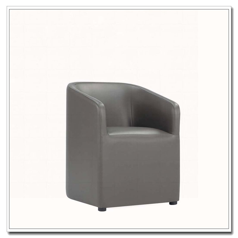 Fauteuil de salle à manger en similicuir, Gris