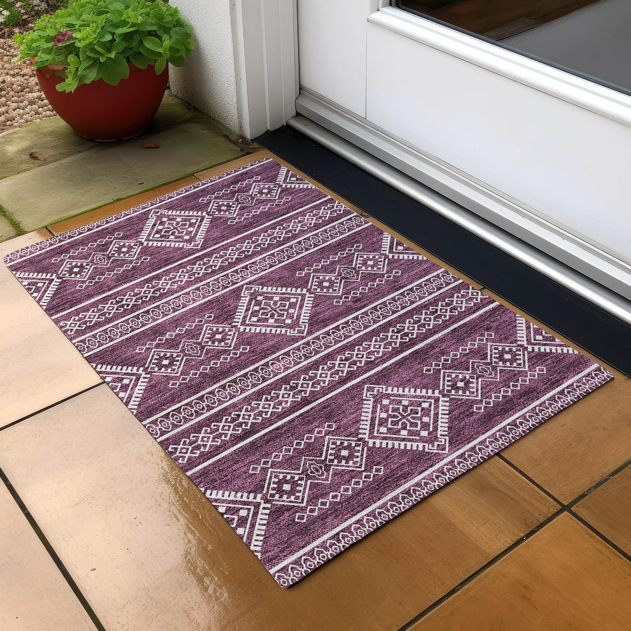 Latitude Run® Chalee Indoor/Outdoor Area Rug with Non-Slip Backing ...