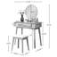 Ensemble coiffeuse et tabouret contemporain en bois avec tiroir-799813065