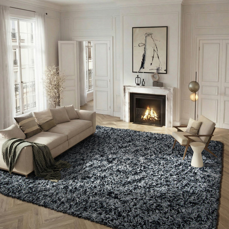Traynor Shag Hand Loomed Performance Solid Color Rug, Rectangle 8' x 10'