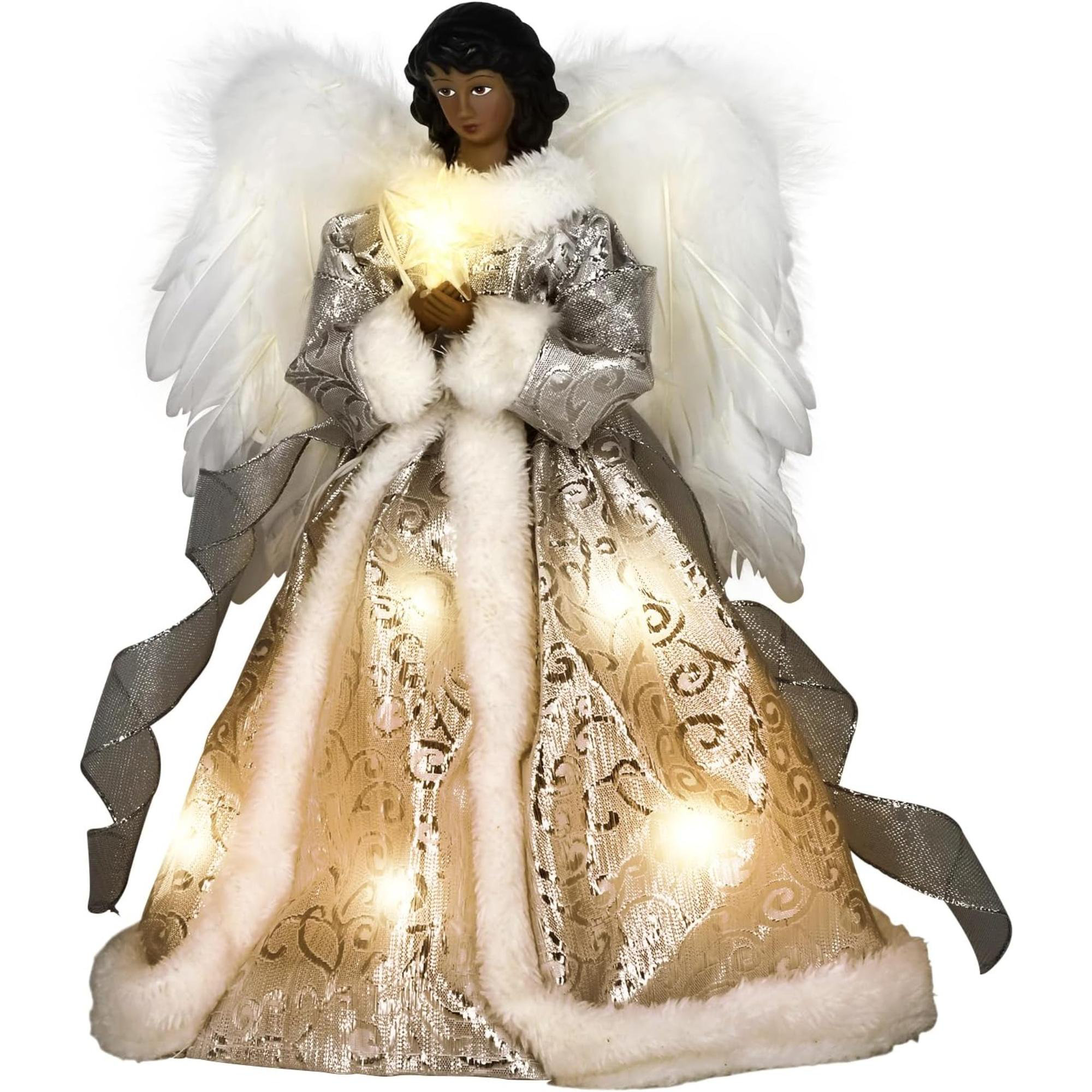 The Holiday Aisle® Angel Tree Topper With Lights And 40-Inch Extension ...