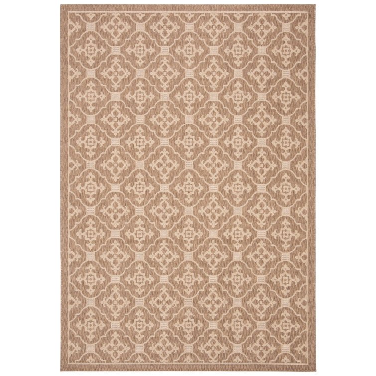 Aengus Geometric Brown/Creme Indoor/Outdoor Area Rug