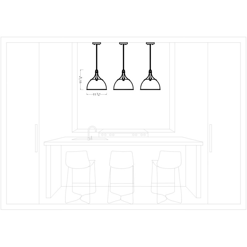 Luminaire suspendu en forme de dôme à 1 lumière Rockland, 75 W, non, Nickel brossé
