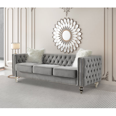 Egidia 83.07'' Velvet Sofa
