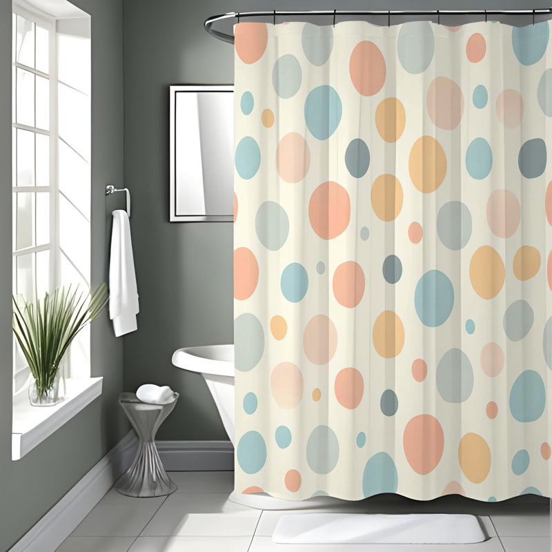 Rideau de douche avec tapis de bain, H 83 po x l 70 po