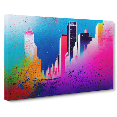 Skyscraper Skyline Splashed Vol.3 - Wrapped Canvas