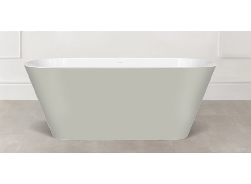 Painted Vetralla 58-3/4" X 29-2/8" Freestanding Soaking Bathtub In Volcanic Limestone With No Overflow Hole