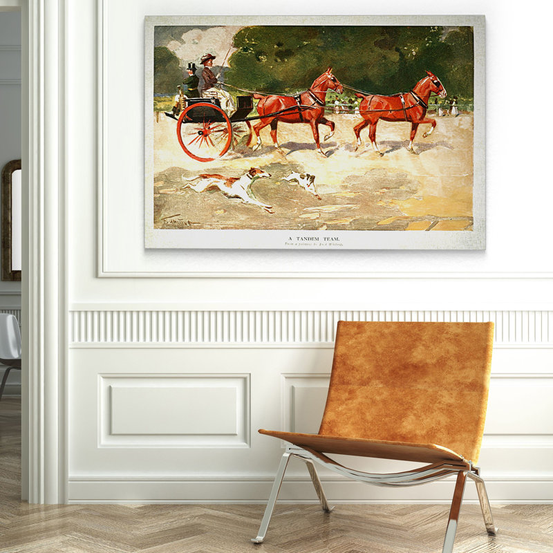 « cheval drawed coach alamy », impression, H 18 po x l 27 po x P 1,5 po, Toile tendue, Pas de tapis