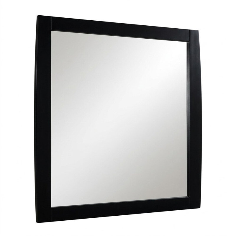 Marbre noir lustré 32,38 po Marlee X P 36 po Miroir H Cottage, Glossy Black