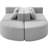 114.9" Boneless Modular With Unique Curved - End Modules, Deep Seating, And Construction In Grey Fabric Sectional Customizable Layout, Relaxing Seating-365099031