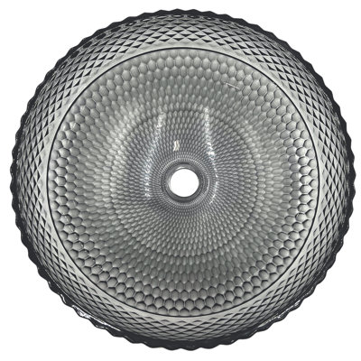 Lavabos vasques rondes en cristal 16 po avec base blanche Jewel