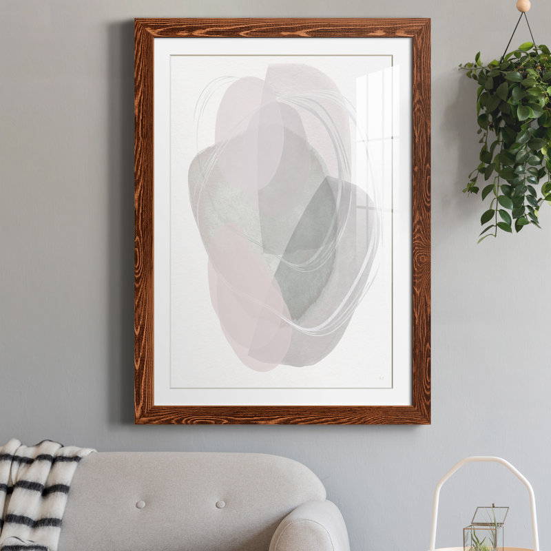 River Jewels II - peinture encadrée, H 37,5 po x l 27,5 po x P 1,5 po, Papier avec cadre érable