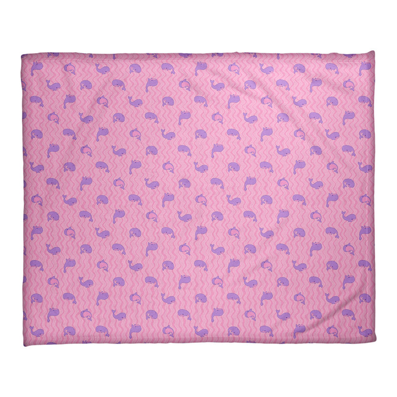 Couverture Katelyn Elizabeth Whales, L 52,5 po x L 62,5 po, Rose/mauve