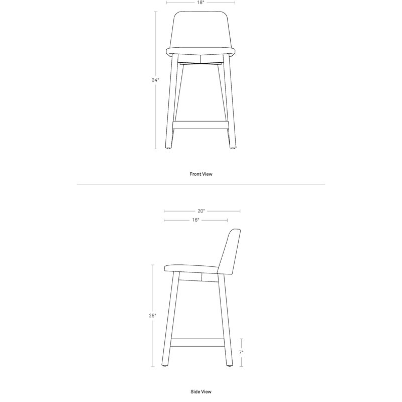Chip Stool, White Oak, Bar Stool (31" Seat Height), Toohey Olive Plainweave