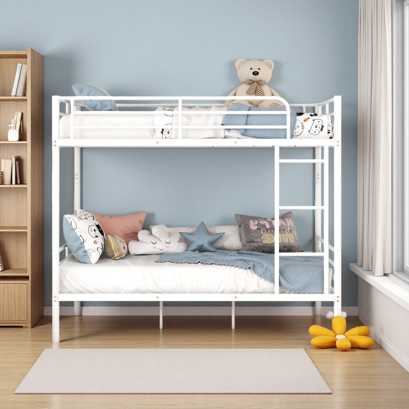 Full Over Full Metal Bunk Bed, White