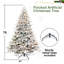 Arbre de Noël artificiel floqué pré-éclairé avec lumières incandescentes blanc chaud, extrémités de branches, pin enneigé à charnière en PE + PVC avec branches à mémoire de forme partielle, support en métal pliable pour les fêtes-2091984689