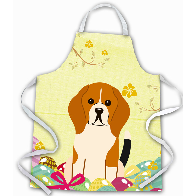 Tablier œufs de pâques, Beagle tricolore, Blond / brun clair / crème