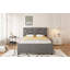 Lit plateforme tapissier avec tête de lit à motif brique et lit gigogne de taille XL-1517428785