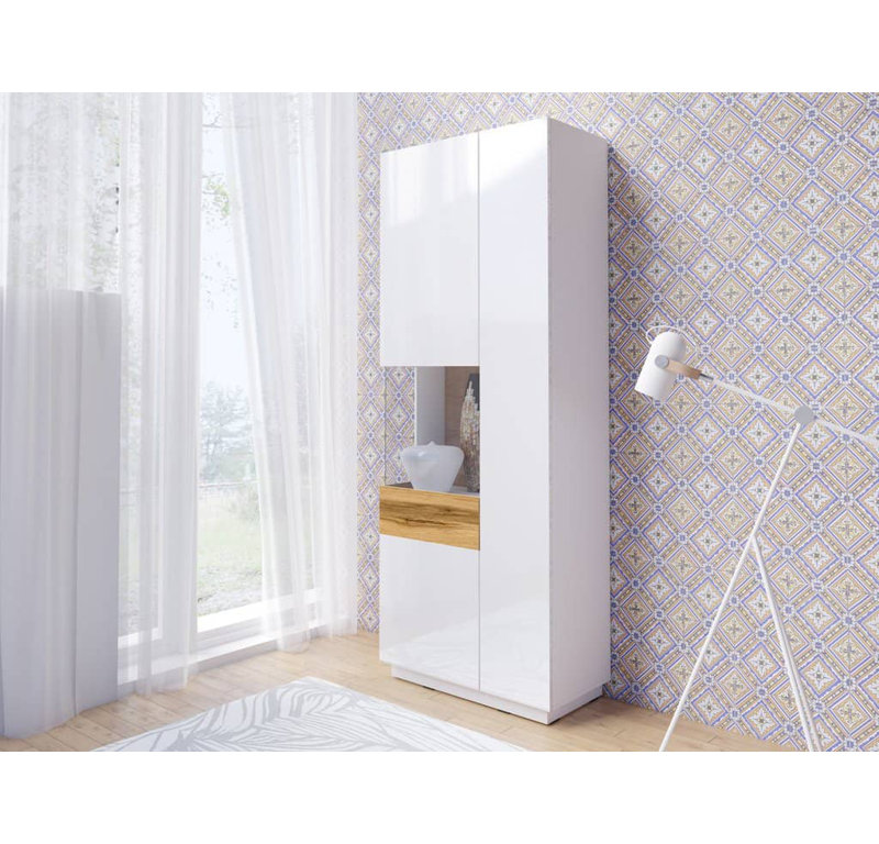 Avelino Display Cabinet, Wotan Oak/White