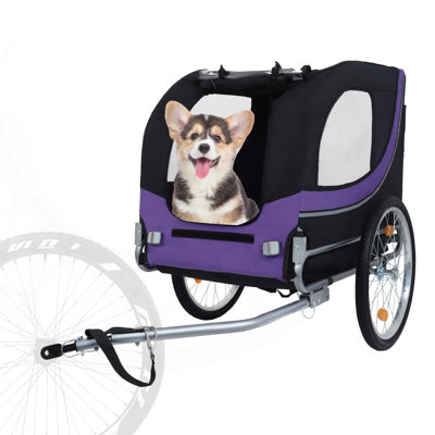 2-in-1 Pet Bike Trailer and Stroller for Small Dogs, Weather-Resistant and Highly Visible
