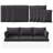 Outdoor 8-Piece 4" Replacement Cushion Set – 3 Seat Cushions, 3 Backrests, 2 Corner Cushions – Cushion Set Only-210958688