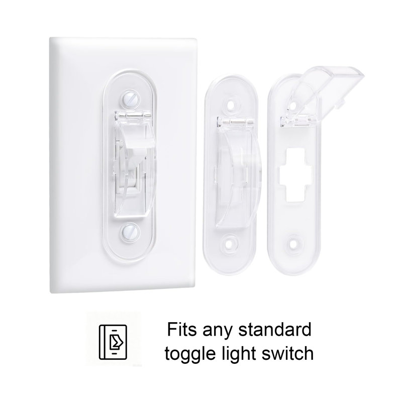 2 Pack Clear Light Switch Cover Guard, Childproof Wall Switch Protector for Home, Nursery & Office