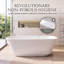 Baignoire de trempage autoportante moderne en acrylique de 67 pouces à plusieurs couches, finition blanche ultrabrillante avec excellente rétention de la chaleur, surface anti-jaunissement et facile à nettoyer pour une salle de bain spa luxueuse