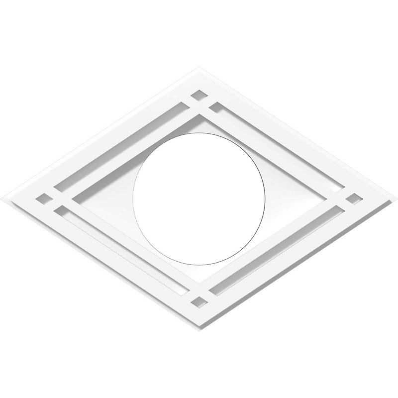 18"W x 12"H x 6"ID x 6 1/4"C x 1"P Diamond Architectural Grade PVC Contemporary Ceiling Medallion, 12" H x 18" W x 1" D