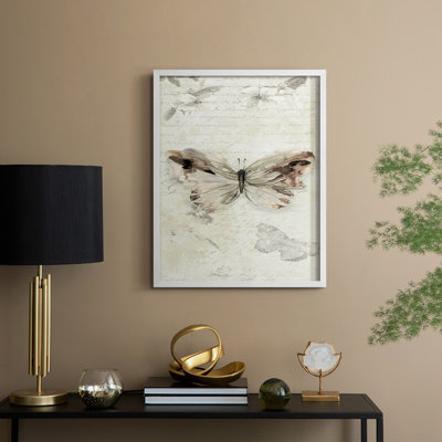 La Chanson du Papillon II, reproduction encadrée - bois massif