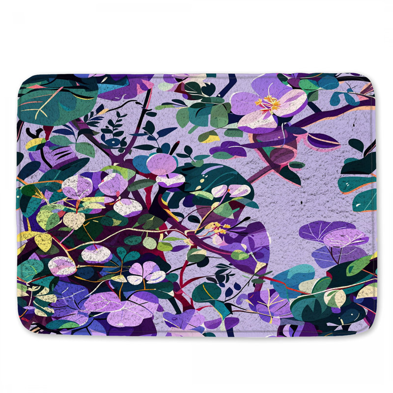 Tapis de bain floral Boho, 34 po L x 21 po L