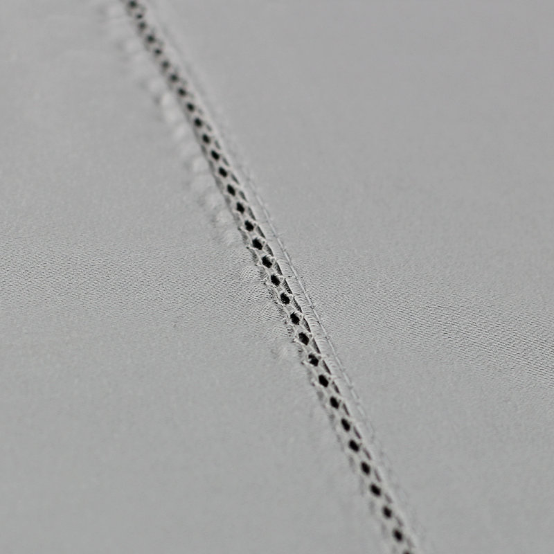 Barbe Sheet Set, King Sheet Set + Fitted Sheet + 2 Pillowcases, Silver