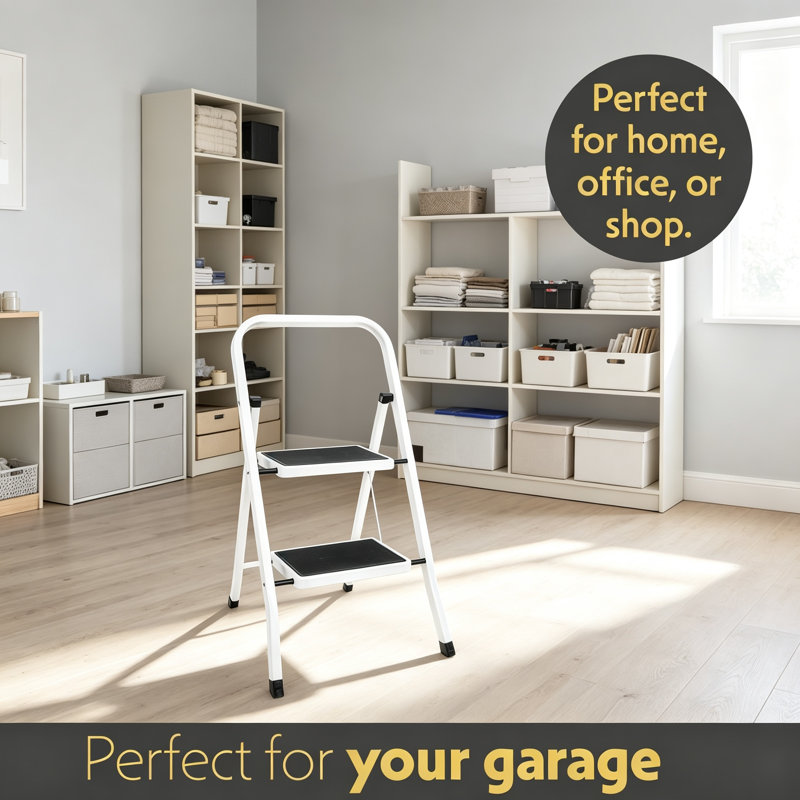 Alloy Steel Step Stool, White