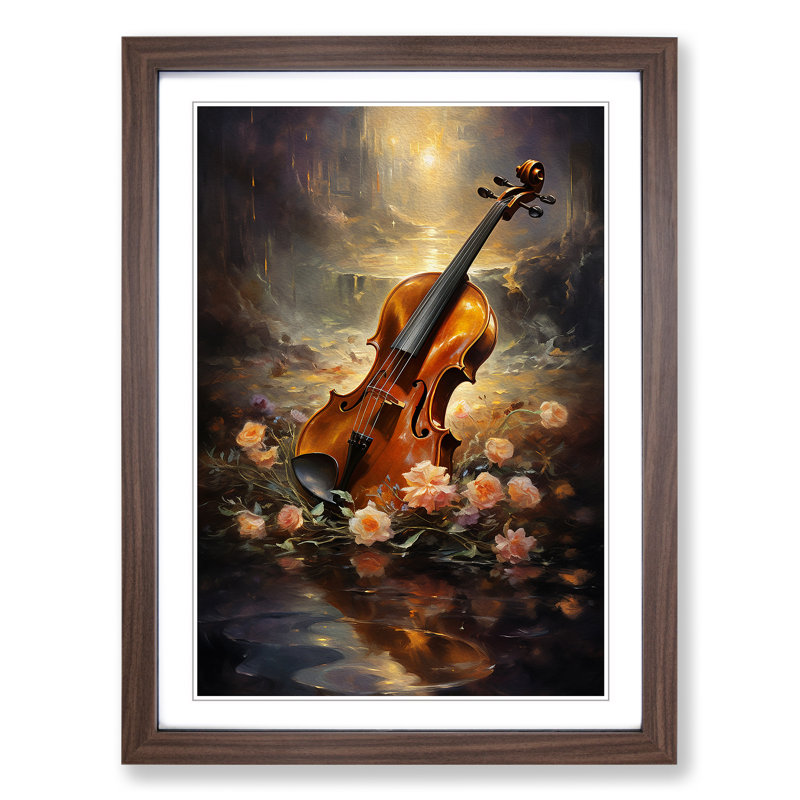 Violin Romanticism - Framed Print, Walnut, 46cm H x 34cm W x 2cm D