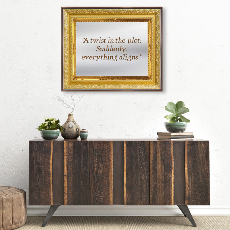 Plot Twist TypographyFramed Mirror by Oliver Gal, Brown