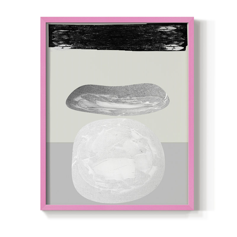 Reproduction encadrée Eggy II - bois massif, Rose, H 10 po x l 8 po