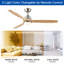 Éclairage de ventilateur de plafond à DEL intégré 52 po avec télécommande-792459692