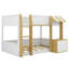 Lit superposé avec bureau, armoire de rangement et ports USB, lit superposé peu encombrant avec échelle et garde-corps