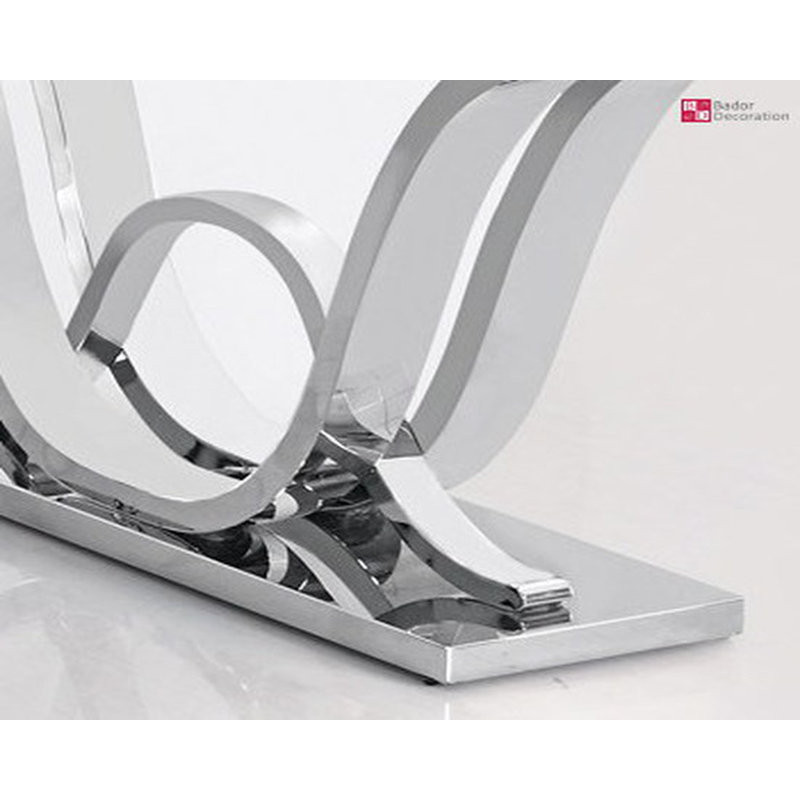 Glass Top Abstract End Table