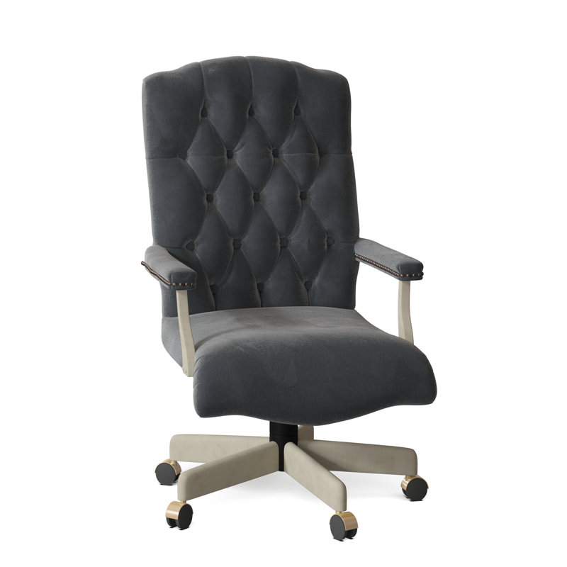Stanford Swivel Executive Chair, Nickel, Linen (3156 72), Montego Bay