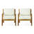 2 Piece Patio Club Chair (Teak+ Beige)