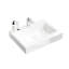 Élégant lavabo intégré à surface solide en blanc brillant - améliore l'esthétique de la salle de bain sans drain ni robinet avec option de finition contemporaine et non inclus-1639311835