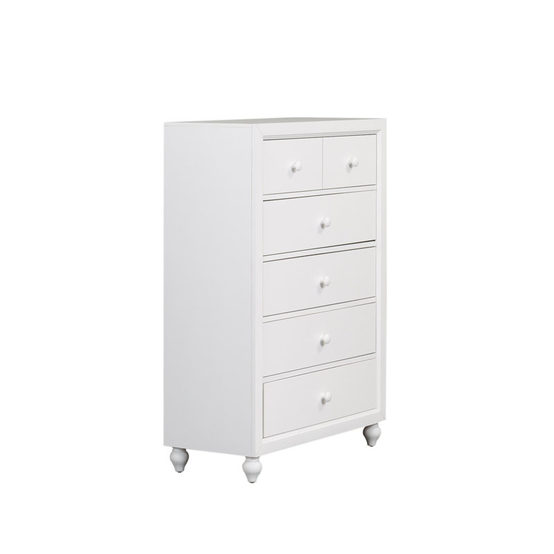 Commode standard 5 tiroirs , Blanc