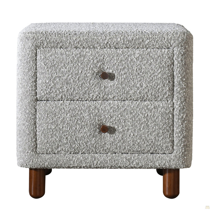 Table de chevet 2 tiroirs Grey Boucle